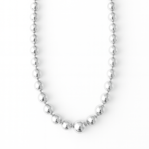 colar esferas ródio branco